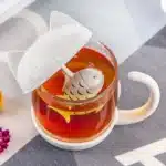Tasse à thé chat avec infuseur à thé poisson 1